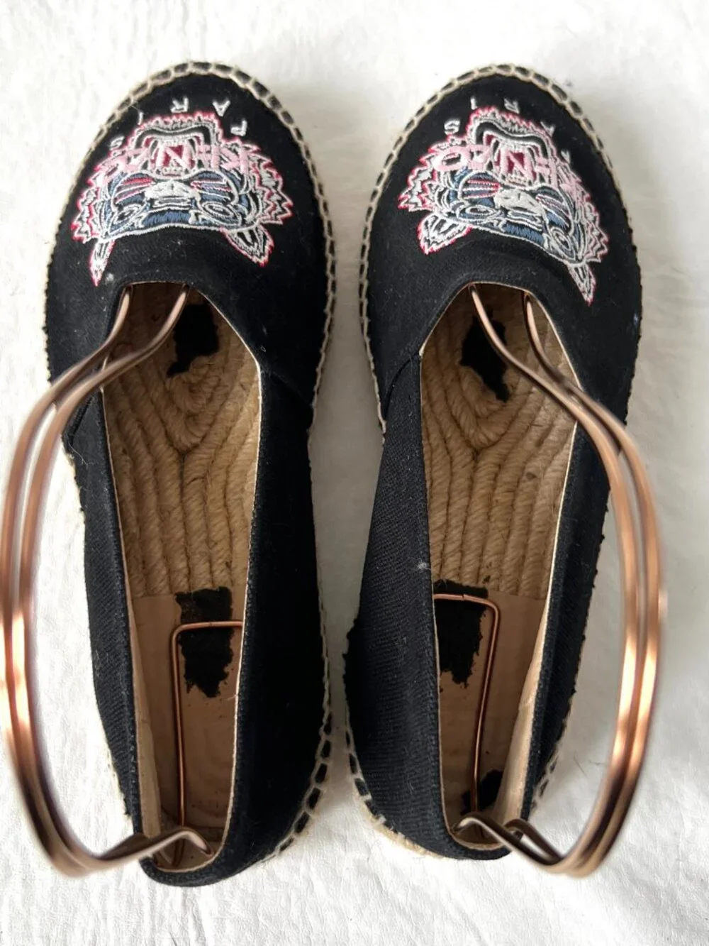 Kenzo Espadrilles Classic Tiger 37 black canvas embroidered slip on shoes flat